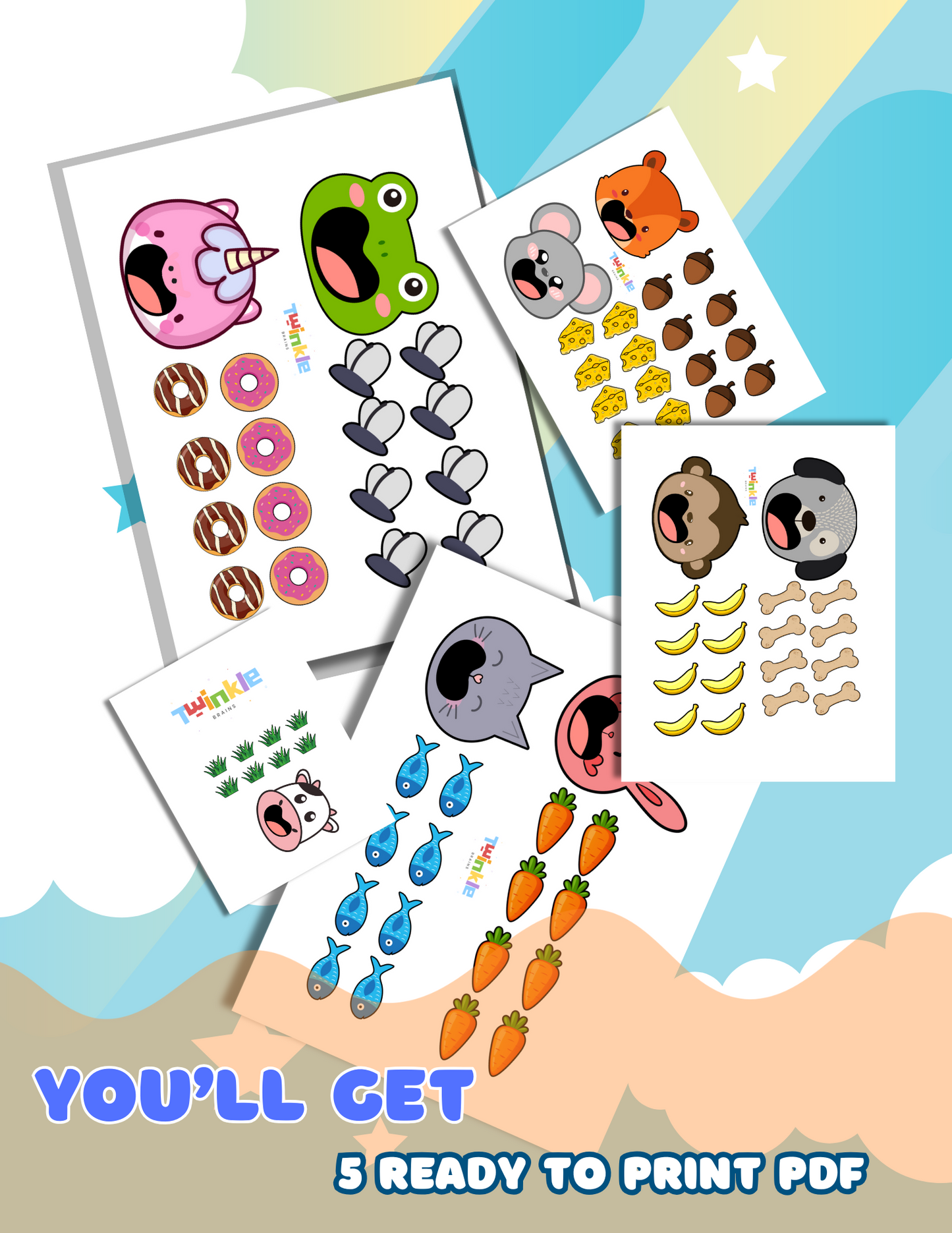 Feed the Animals – Printable PDF Sensory Play Activity for Kids