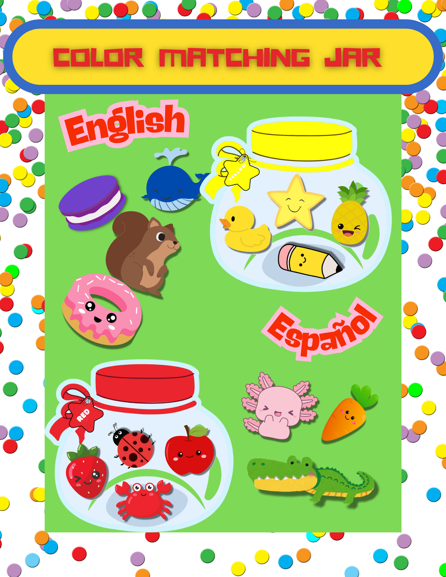 🖍️ Color Matching Activity – Sort Objects into Jars Printable 🎨✨